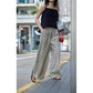 Sherie Black Stripe Elastic Waist Pants