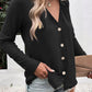 Eleanora Lapel Button Up Long Sleeve Blouse - 6 Colors