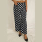 Yolanda Black Polka Dot Print Patched Pocket Loose Pants