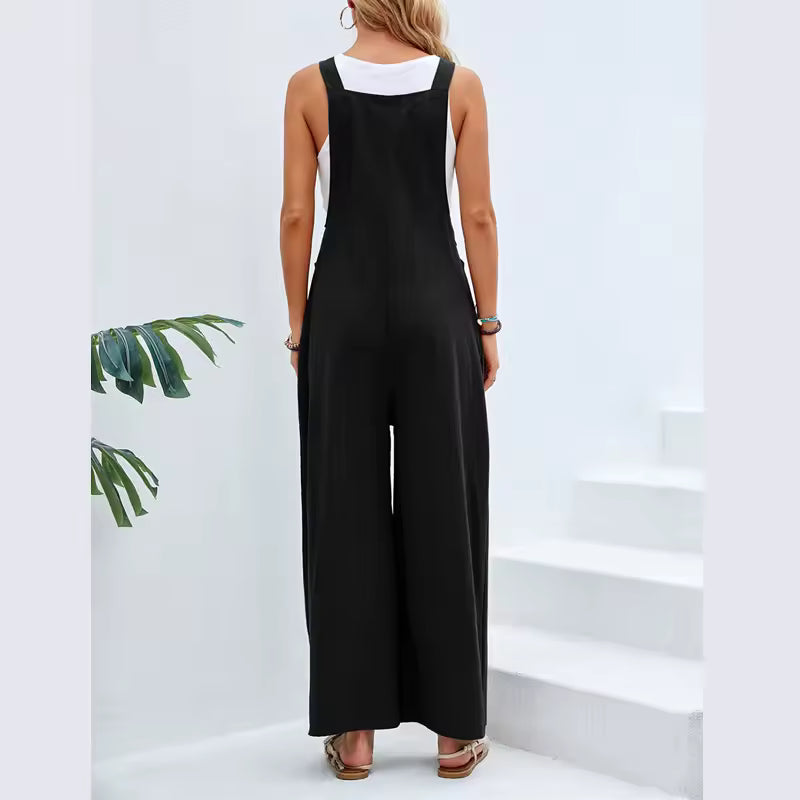 Lizzie Black Straight Leg Overalls