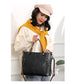 PU Leather Handbag with Dual Zippers and Front Pockets - 3 Colors