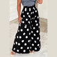 Joey Black Polka Dot Wide Leg Elastic Waist Casual Pants