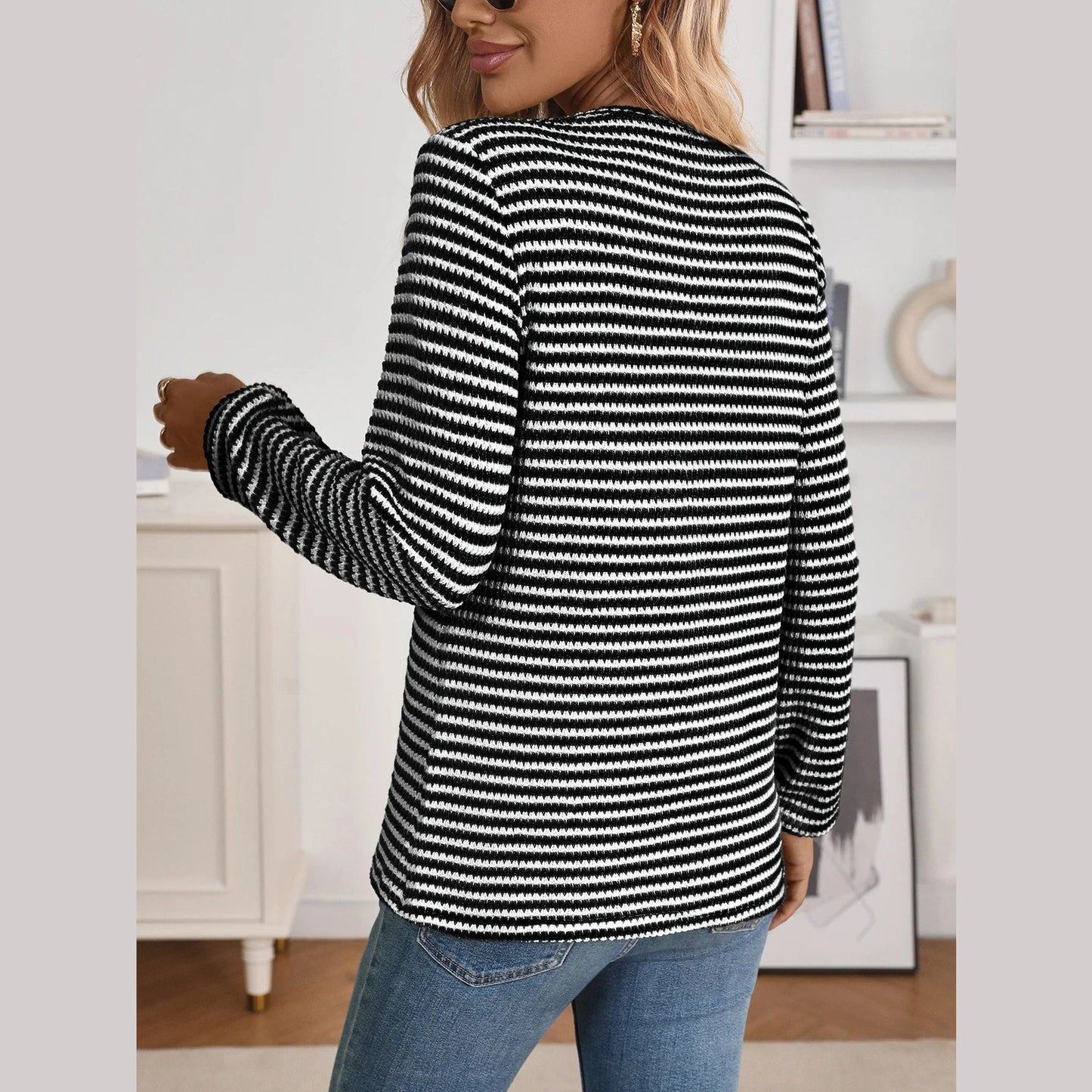 Erika Notch Neck Quarter Button Top - 5 Colors