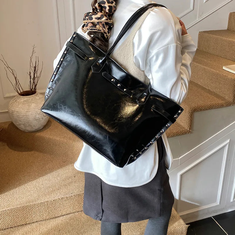 Urban Elegance Studded PU Leather Handbag - 4 Colors