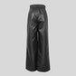 Jasmine Black PU Leather Flared Trousers Pants With Pockets