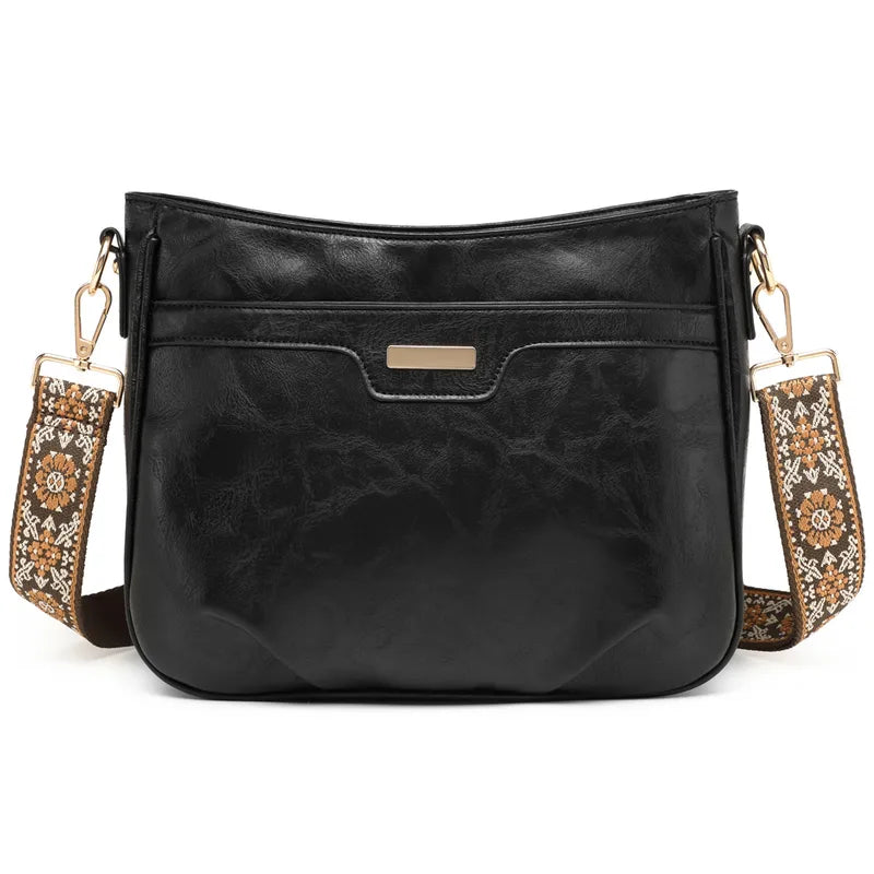 Anna PU Leather Crossbody with Designer Strap - 2 Colors