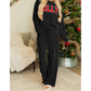 Black JOLLY Corded Long Sleeve Top and Pockets Pants Set