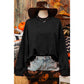 Kharlie Black Drop Shoulder Crew Neck Pullover Sweatshirt