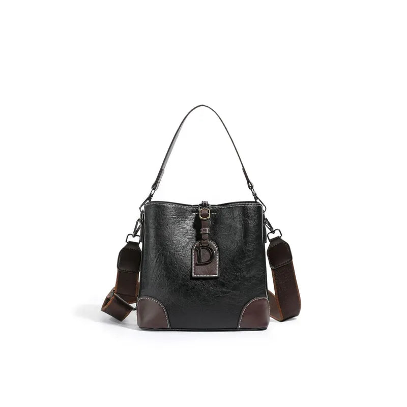 Carsyn Adjustable Strap PU Leather Bucket Bag - 2 Colors