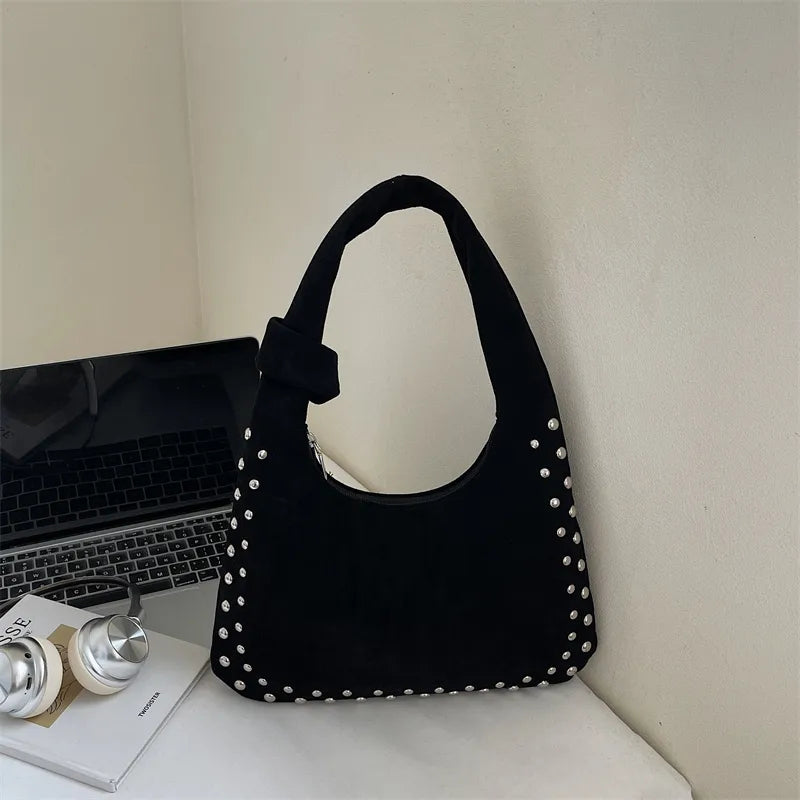 The Knotted Edge Bag – Soft Suede with Stud Detail - 3 Colors