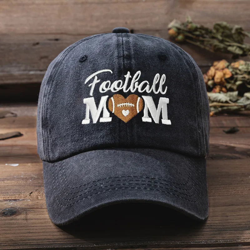 Football Mom Embroidered Baseball Cap - 9 Colors