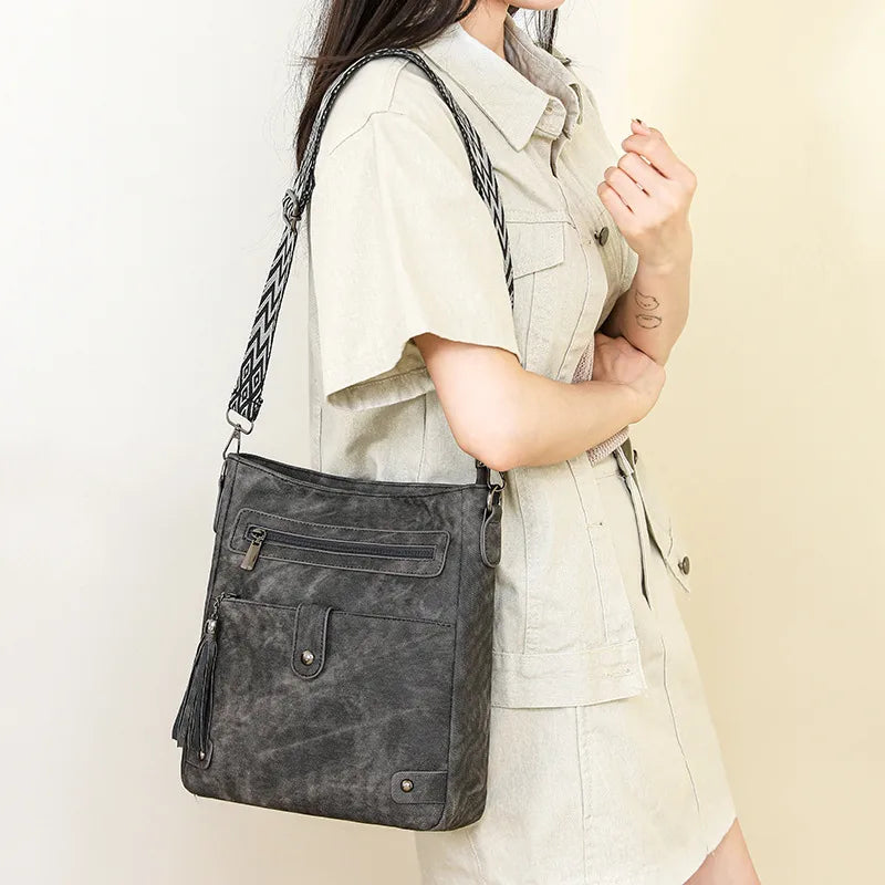 Cherise Faux‑Leather Crossbody with Front Tassel - 4 Colors