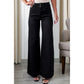 Catlee Black 2-Button High Waist Flared Bottom Jeans