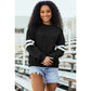 Black Varsity Striped Detail Drop Shoulder Oversized Sweatshirt