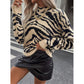 Blaine Oversized Zebra Print Knit Sweater