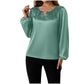 Blake Green Keyhole Neck Satin Blouse