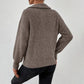 Blanka Brown Half Zip Polo Neck Sweater