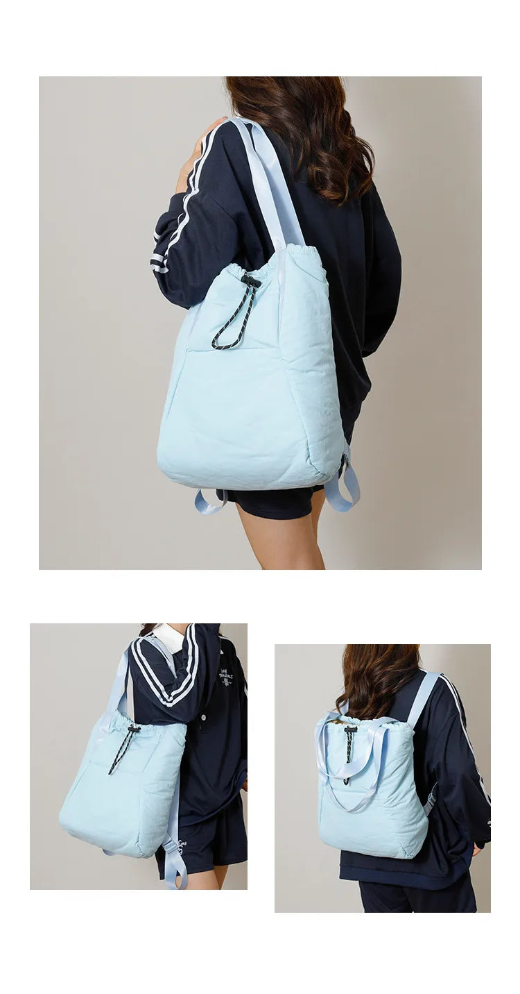 Adette Soft Quilted Convertible Nylon Backpack - 6 Colors