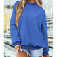 Alessia Dark Blue Oversize Drop Shoulder Reversible Mock Neck Sweatshirt