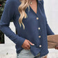 Eleanora Lapel Button Up Long Sleeve Blouse - 6 Colors