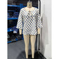 Lottie Blue Playful Dot Tie‑Front Blouse