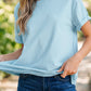 RTS Sky Blue Round Neck Casual T Shirt