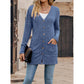 Lucie Blue Button Front Lightweight Long Cardigan
