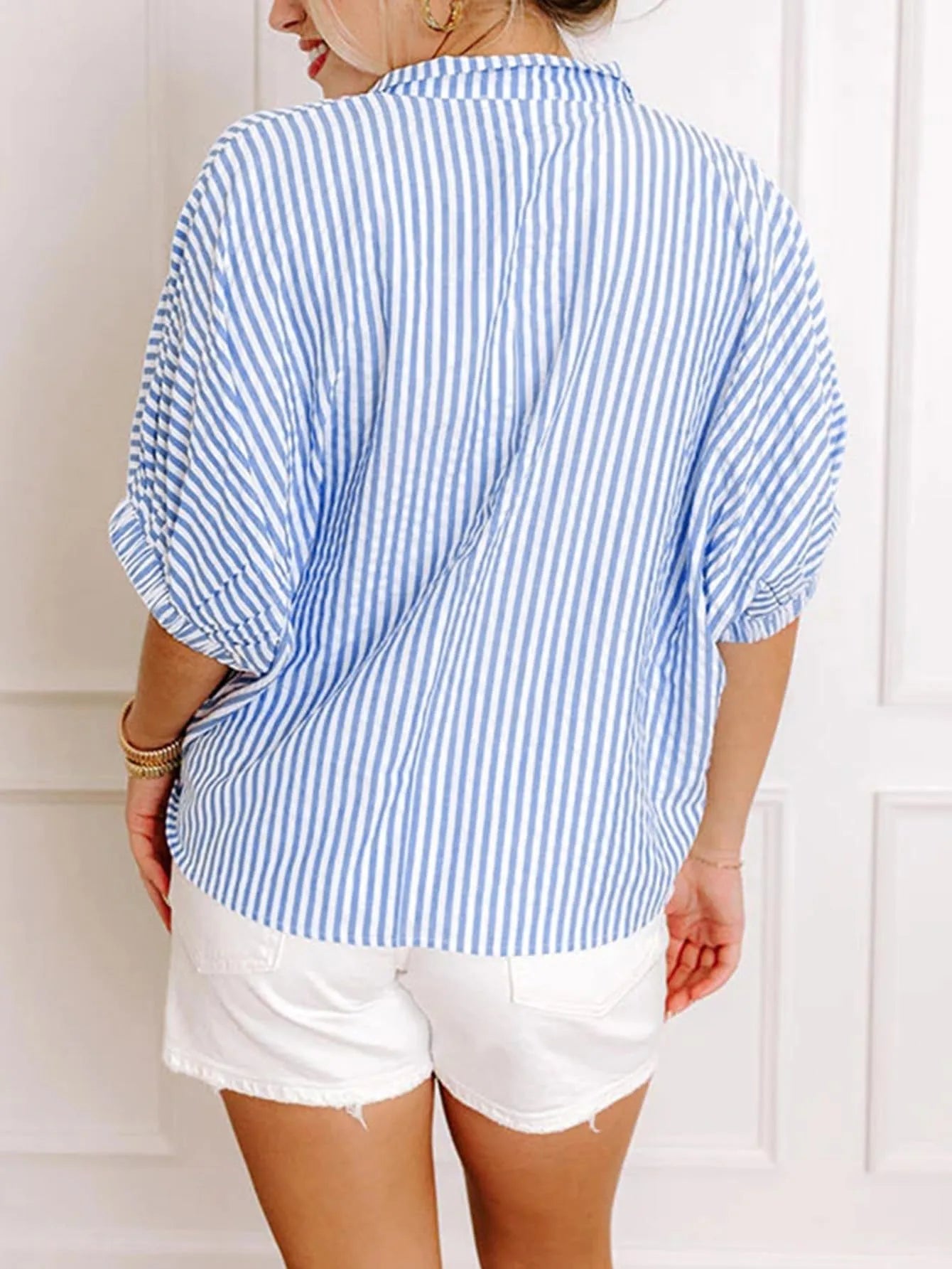 Destin Striped Collar Pop Top - 3 Colors