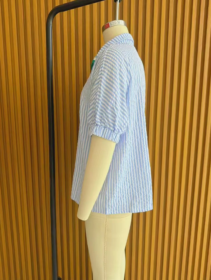 Destin Striped Collar Pop Top - 3 Colors