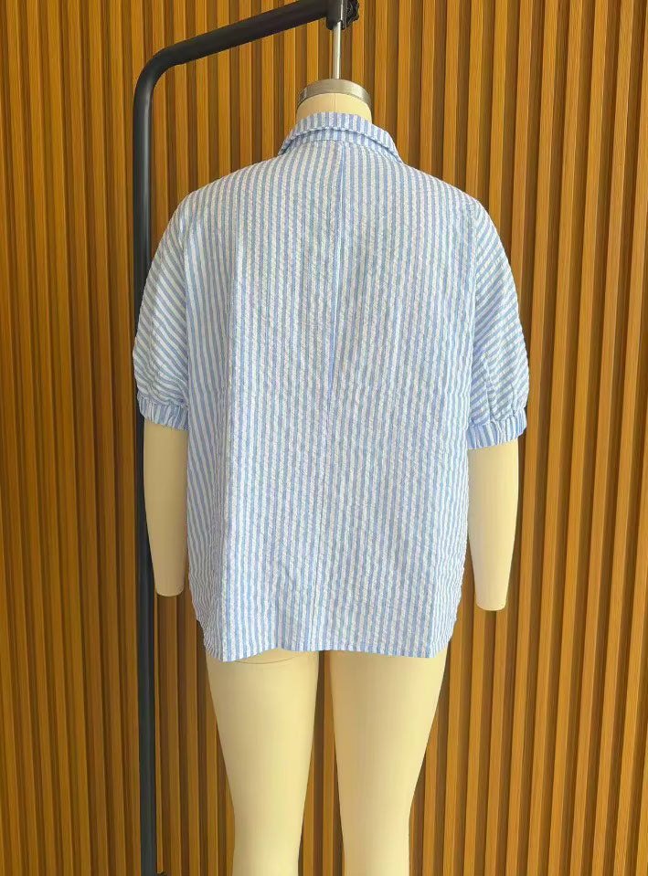 Destin Striped Collar Pop Top - 3 Colors