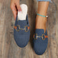 Buckle Decor Breathable Knit Mules - 3 Colors