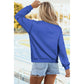 Alessia Dark Blue Oversize Drop Shoulder Reversible Mock Neck Sweatshirt