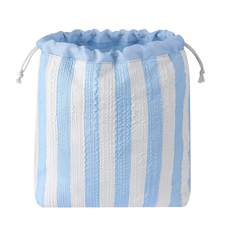 Adalyn Striped Travel Pouches for Makeup & Daily Essentials  - 6 Colors