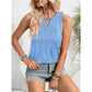 Rozlyn Light Blue Wave Texture Keyhole Tank