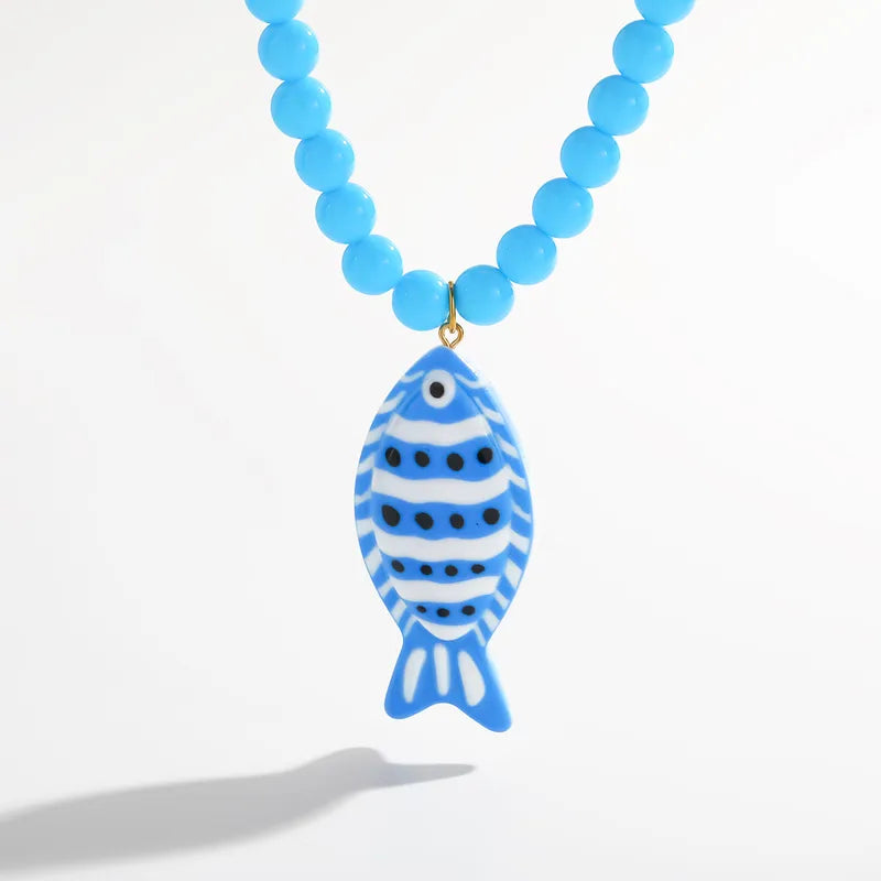 Resin Fish Necklace -  Colors