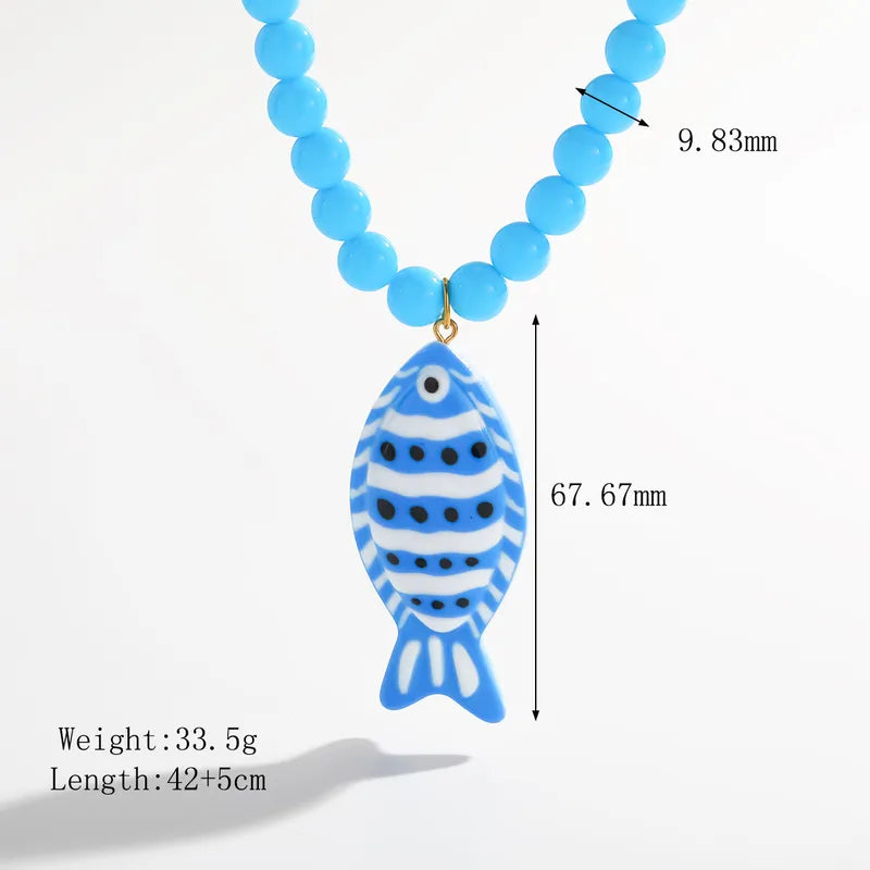 Resin Fish Necklace -  Colors