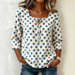 Lottie Blue Playful Dot Tie‑Front Blouse