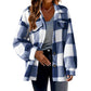 Carmelita Blue Plaid Sherpa Blue Button Up Coat
