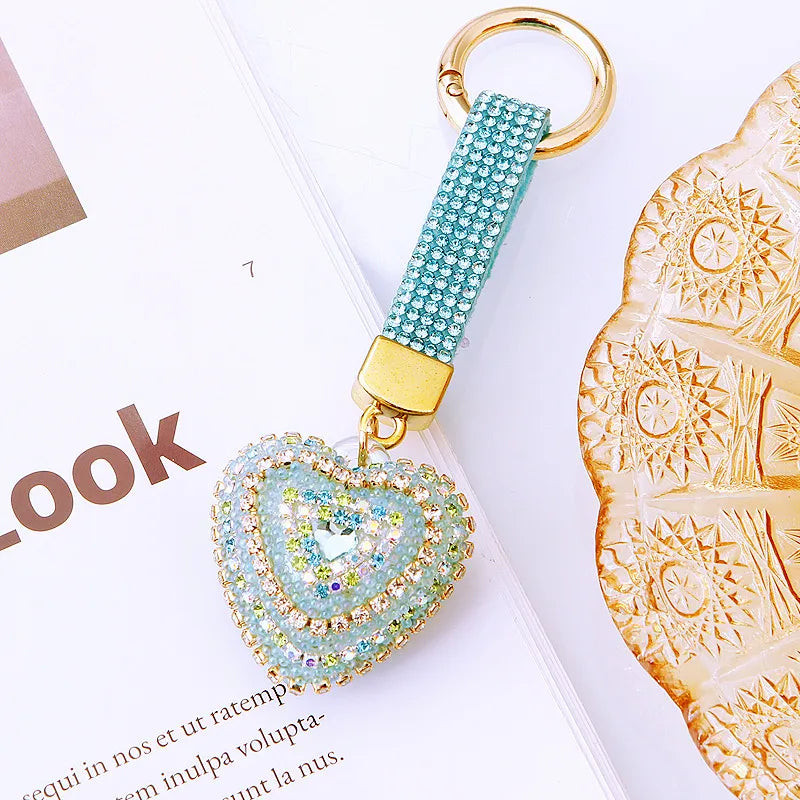 Heart Shape Rhinestone Bag Charm - 4 Colors