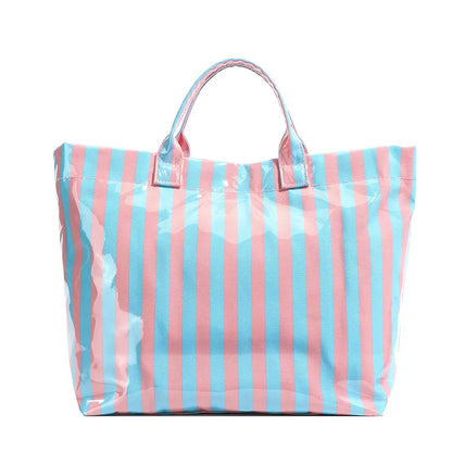 SALE!!!  Abril Glossy Candy-Stripe Shopper - 4 Colors