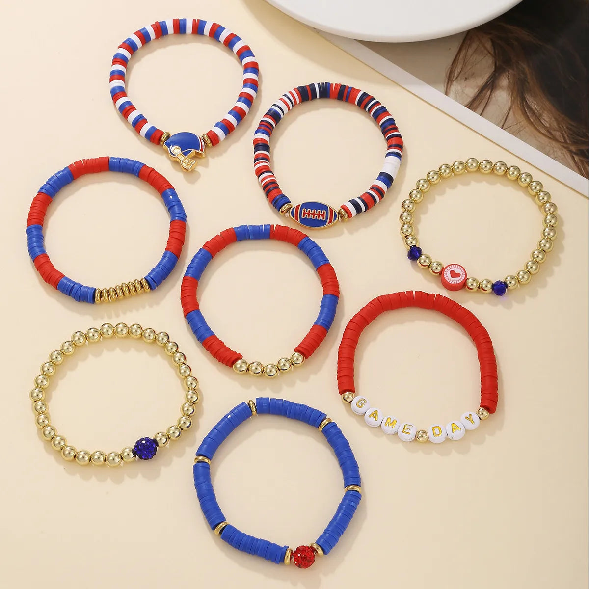 Football Bracelet Stack - 5 Colors