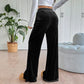 Blythe Black Velvet Flared Pants