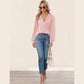 Bobbi Pink V Neck Long Sleeve Top
