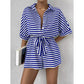 Bonita Blue Nautical Button‑Up Romper