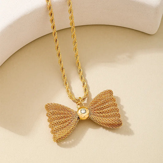 Golden Bow Tie Necklace
