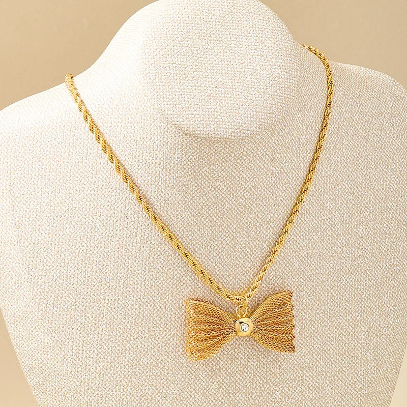 Golden Bow Tie Necklace