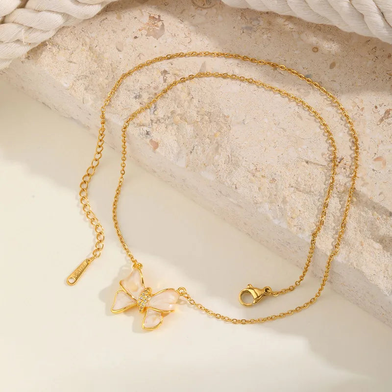 18K Gold Plated Bow Necklace