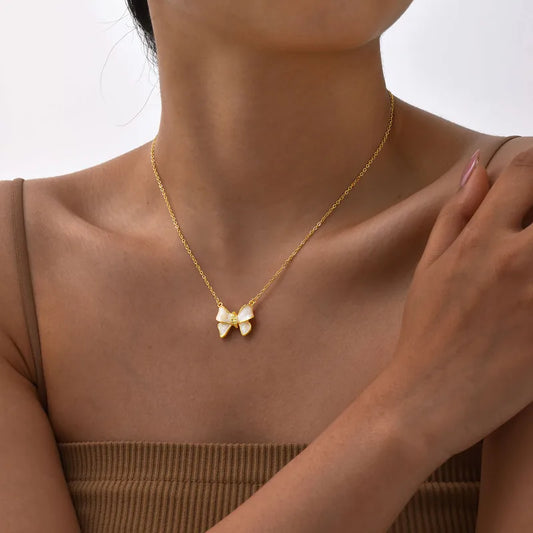 18K Gold Plated Bow Necklace