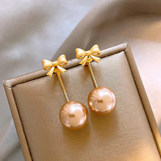 Bow Knot Alloy Drop Earrings
