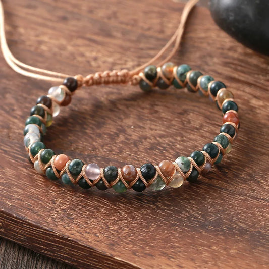 Earthstone Woven Bead Bracelet
